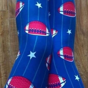 Kids Red, White & Blue Football Leggings
